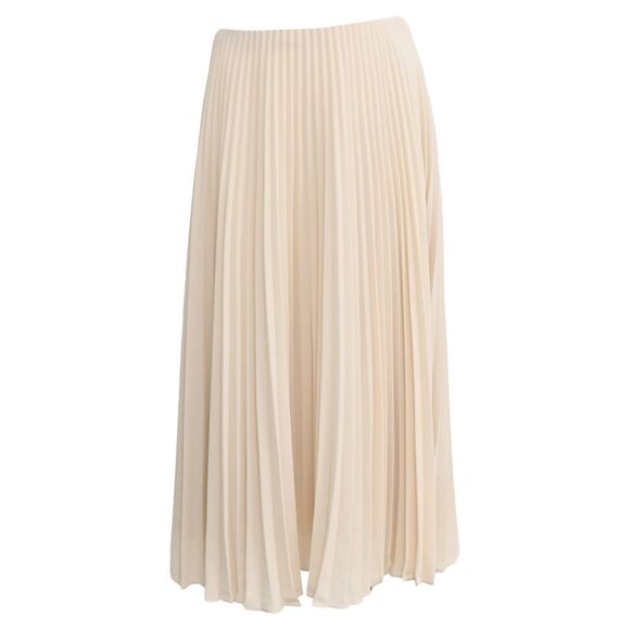 Theory Layered Pleated Skirt in Beige Recycled Polyester
